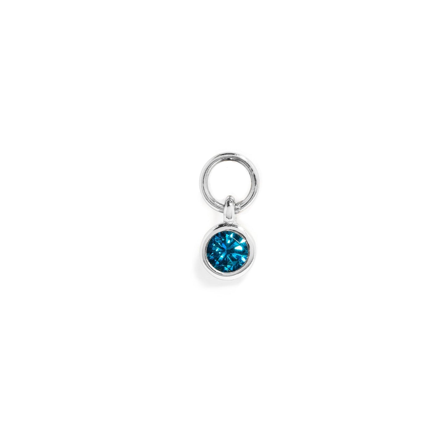 Stories Mini Birthstone Hoop Charm (Silver)
