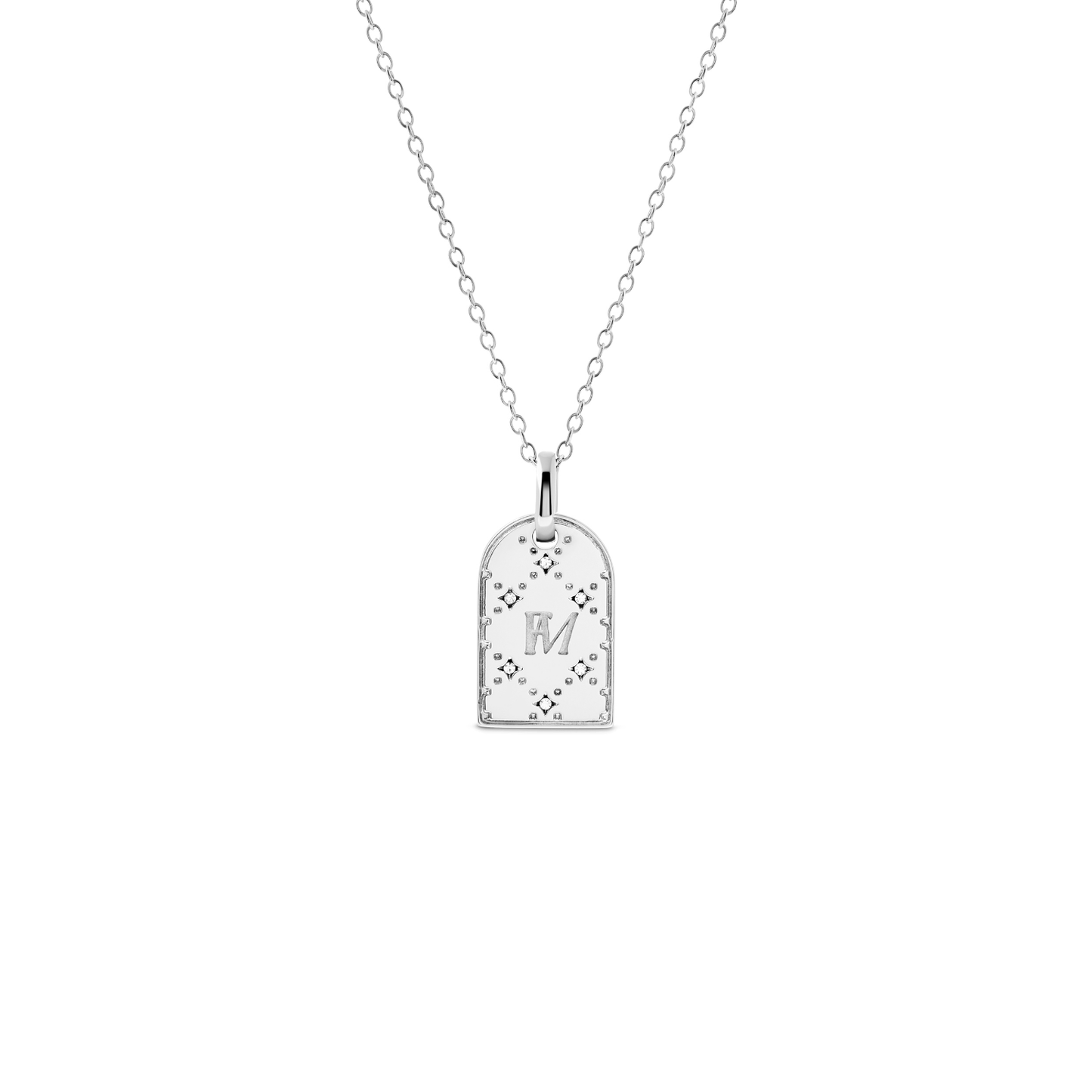 Double Monogram Necklace (Silver)