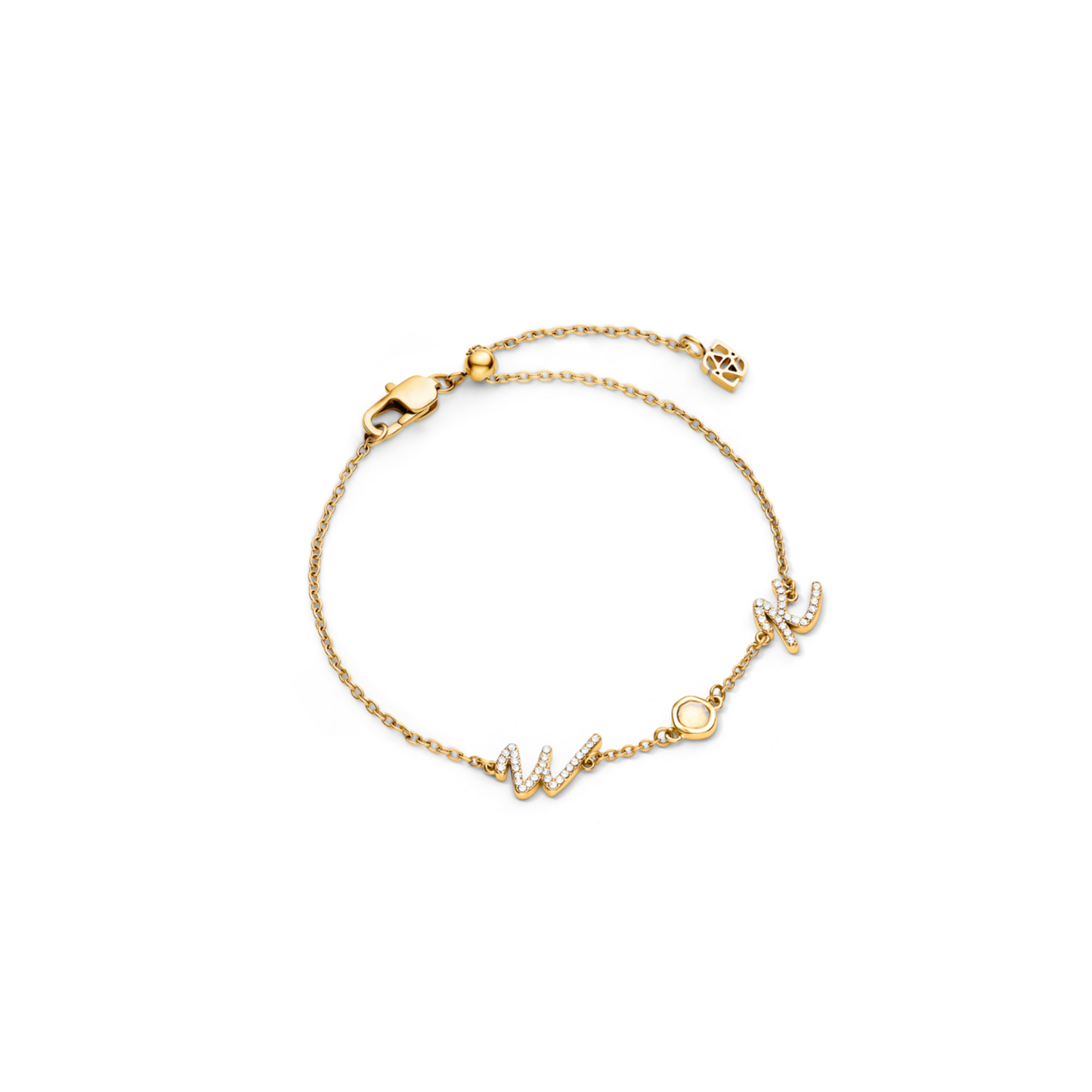 Made Mine Initials & Birthstone Bracelet - Gold