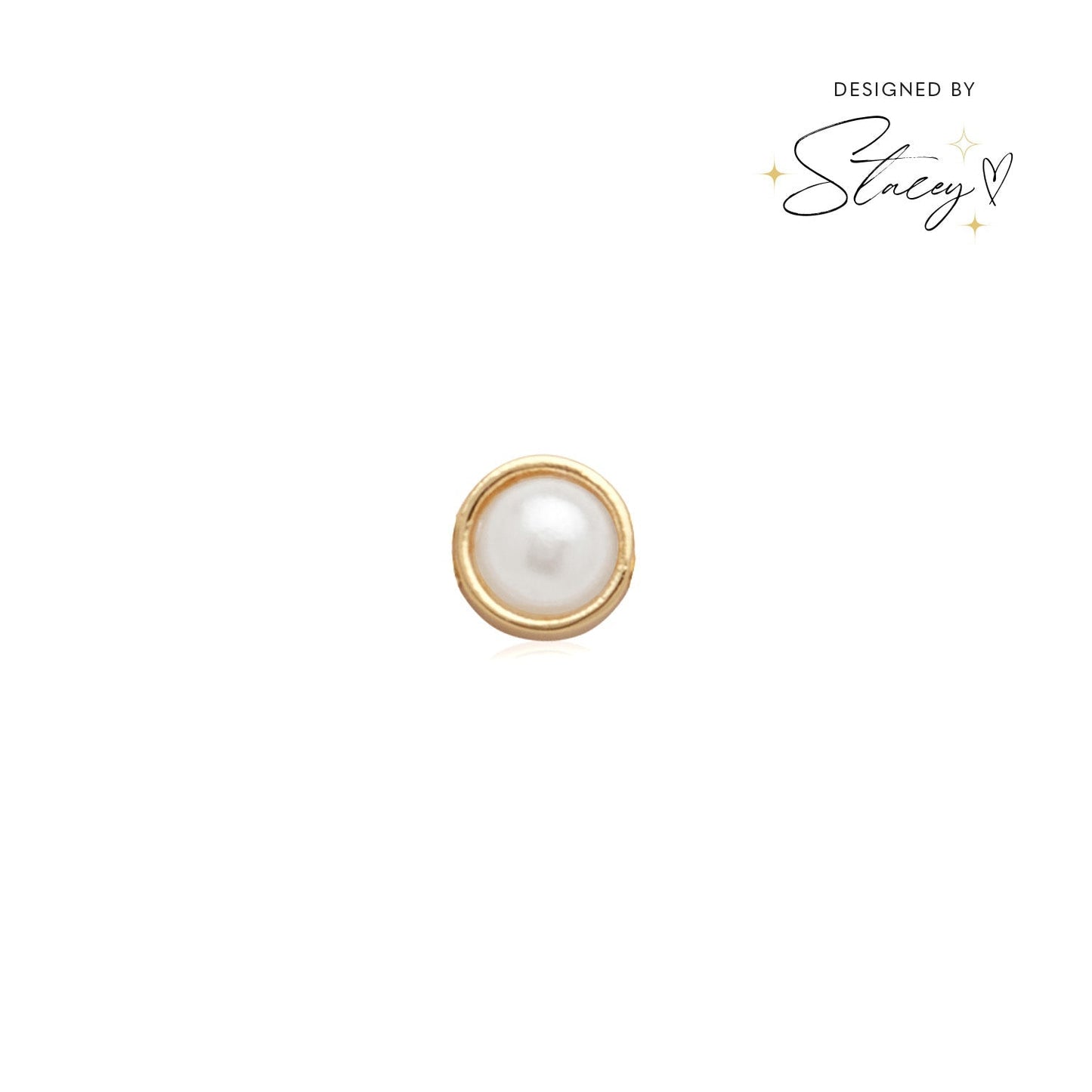 Made Mine Charms - Pearl Charm (Gold)