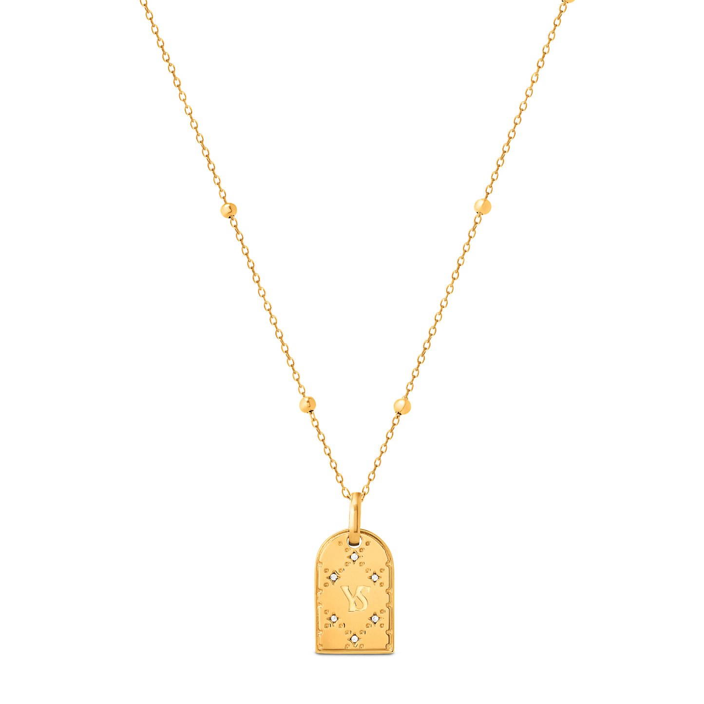 Double Monogram Necklace (Gold)