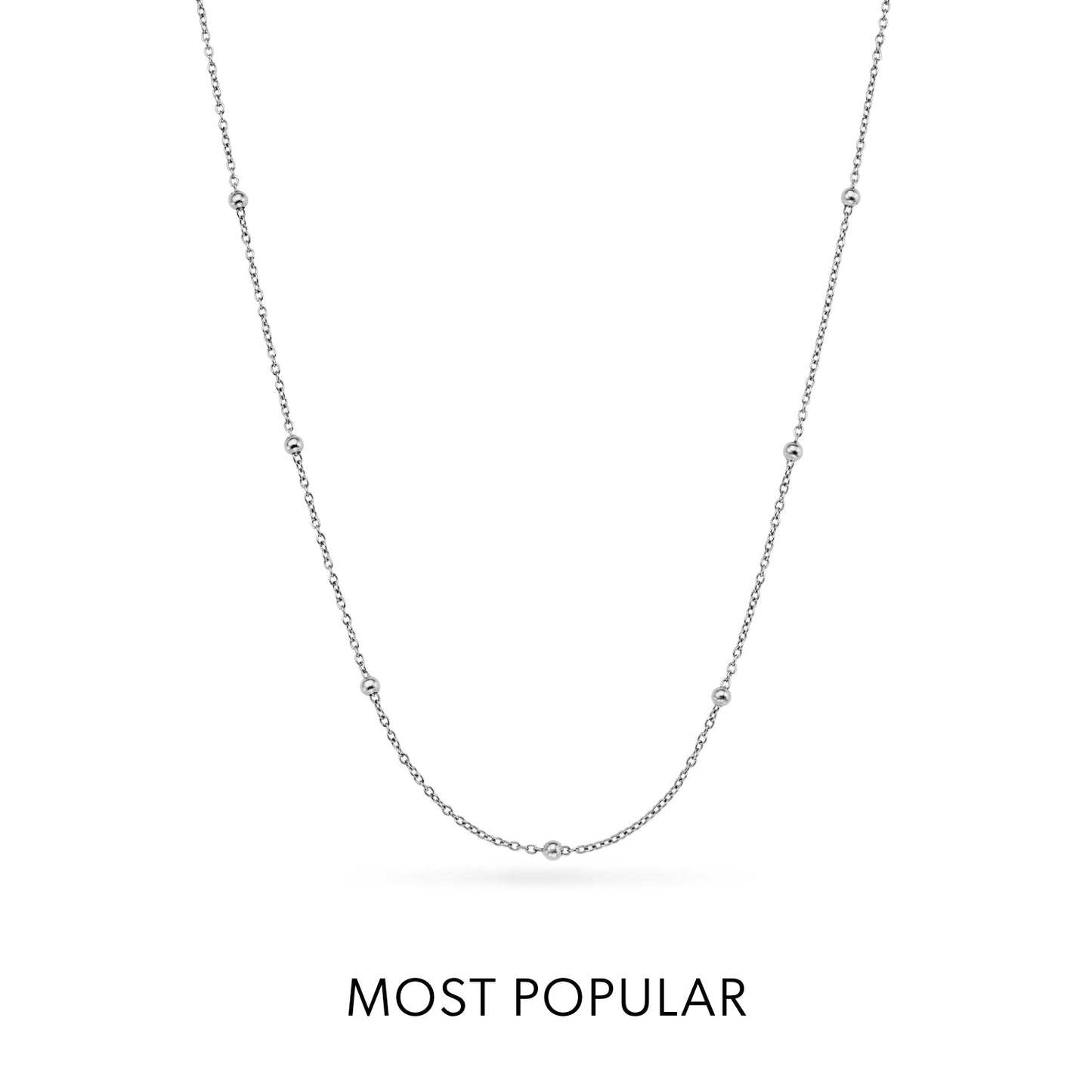 Layering Sphere Chain Necklace (Silver)
