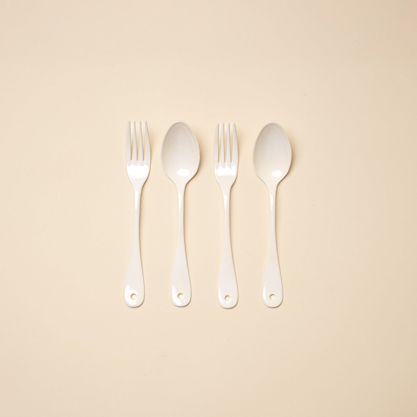 Japanese Enamel Picnic Flatware, 4-Piece Set
