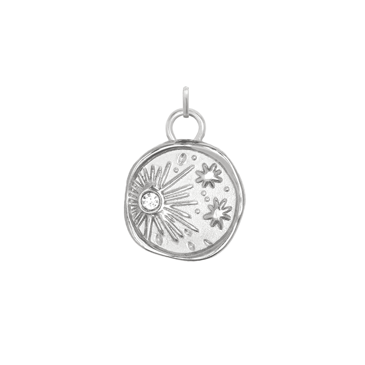 Mini Molten Coin Charm (Silver)