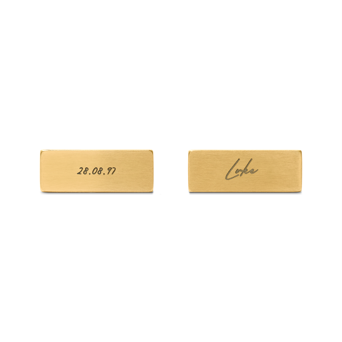 Knife Edge Rectangular Engravable Cufflinks (Gold)