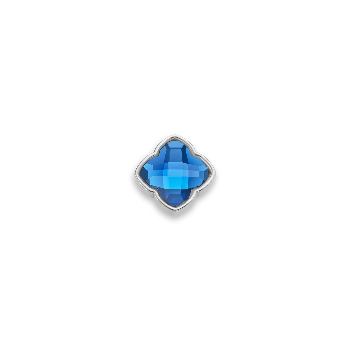 Faceted Birthstone Clover Pendant (Silver)