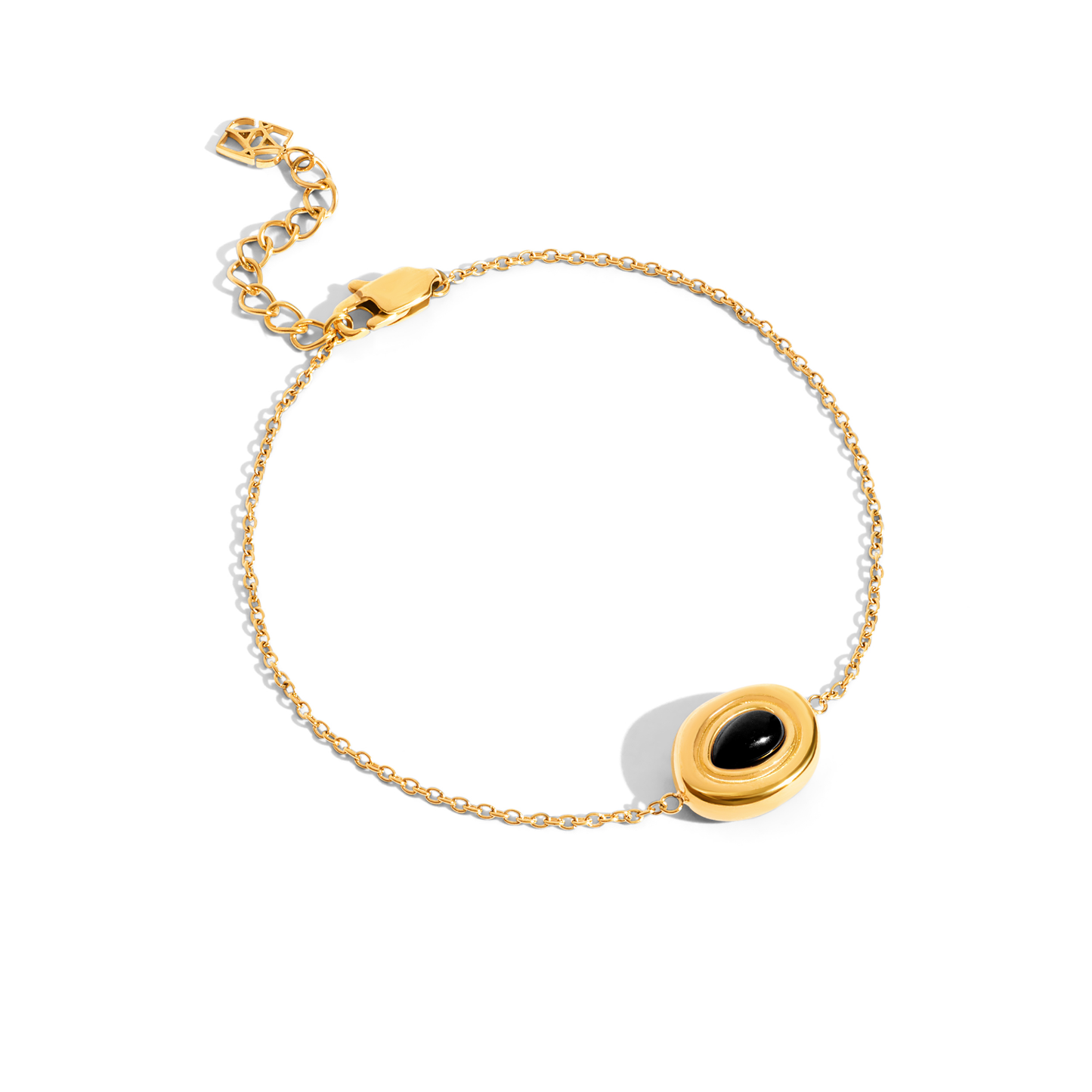Black Onyx Molten Bracelet (Gold)