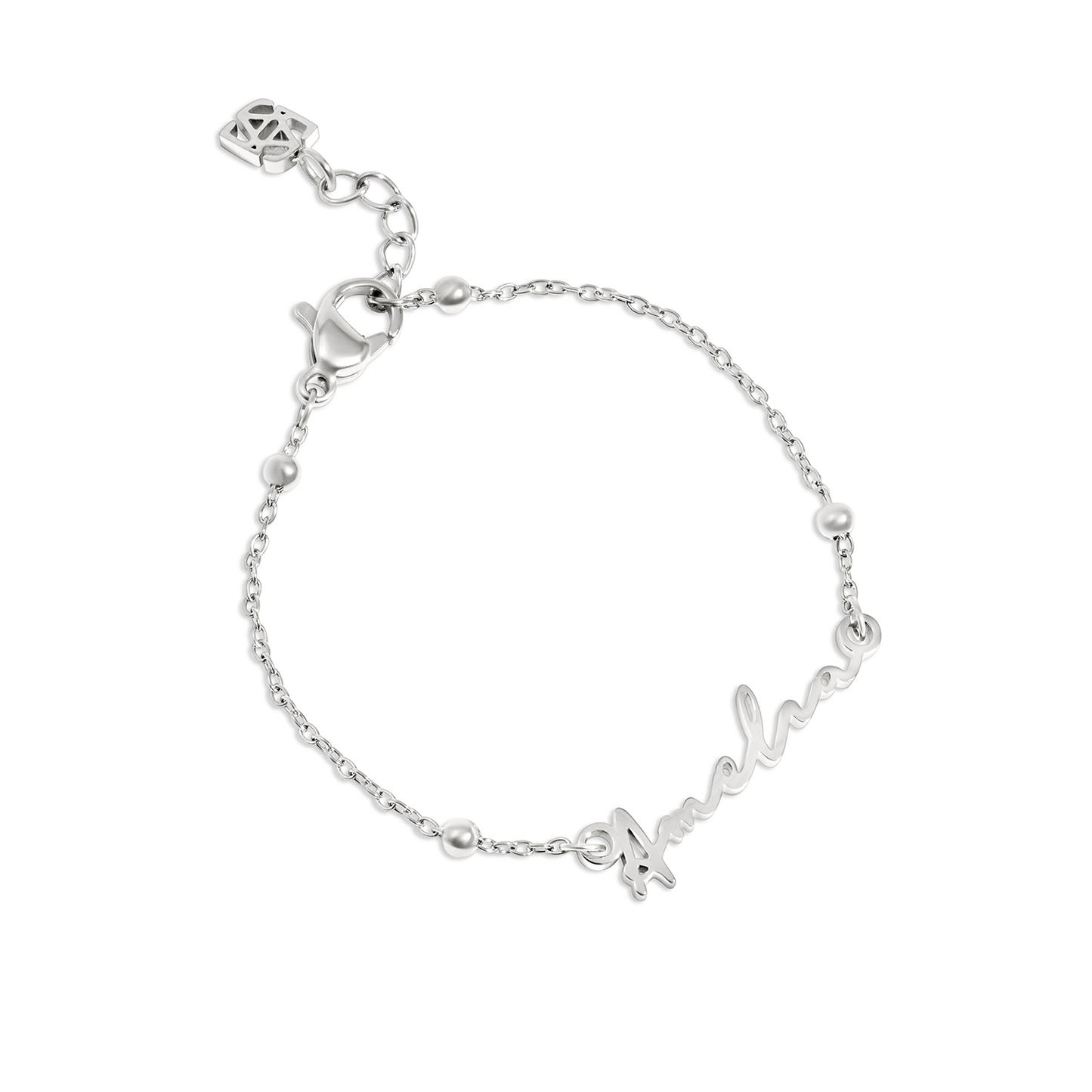 Mini Me Signature Name Bracelet (Silver)