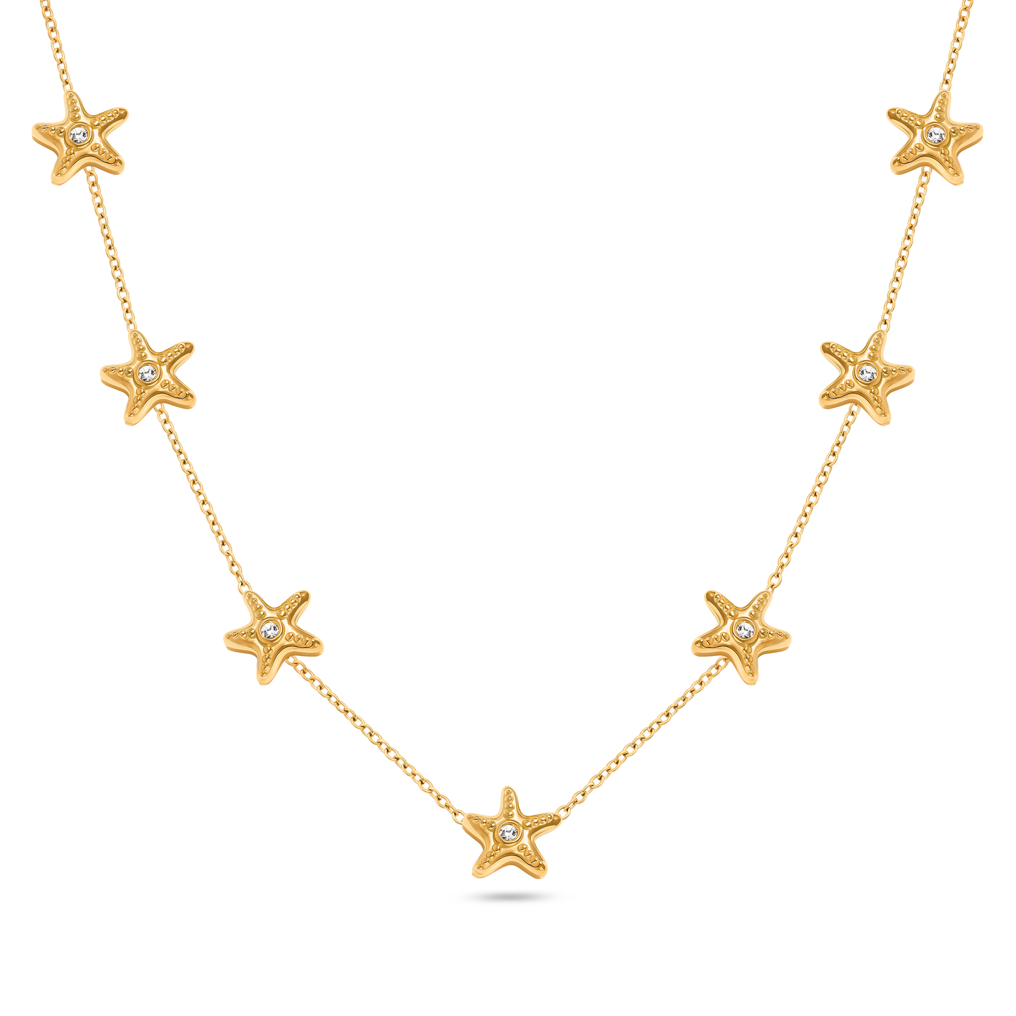 Multi Starfish Necklace (Gold)