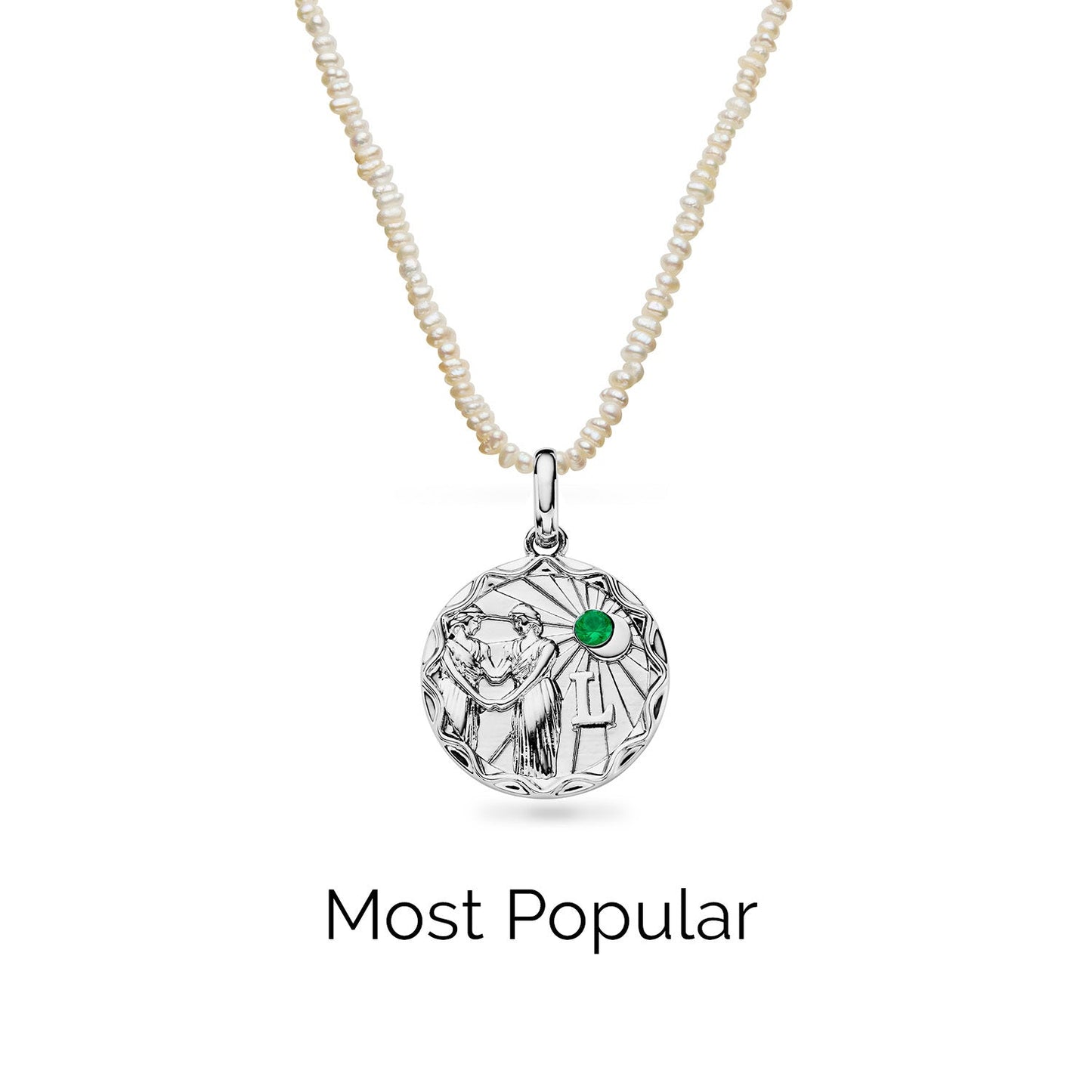 Layering Mini Pearl Beaded Chain Necklace (Silver)