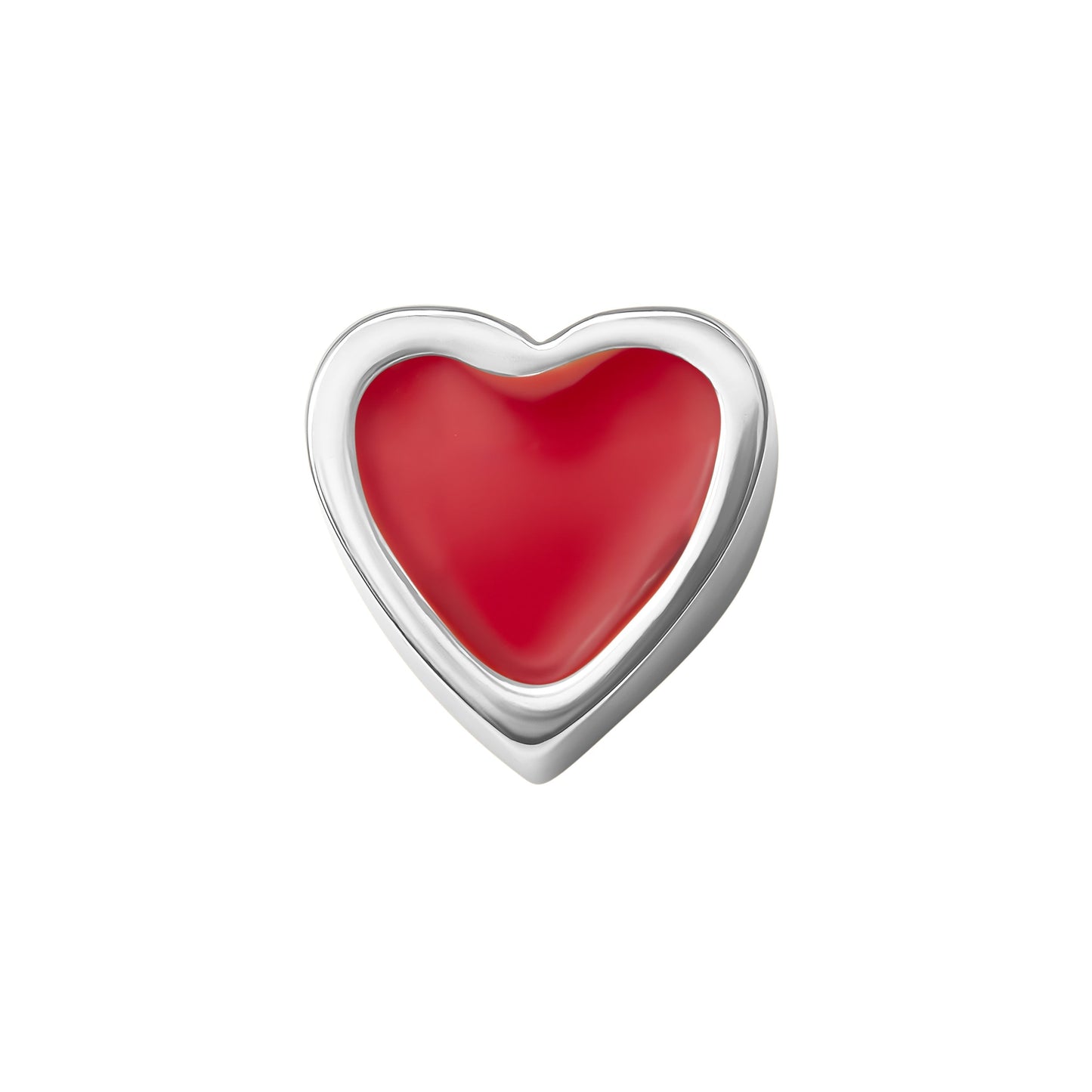 Red Heart Necklace Charm (Silver)