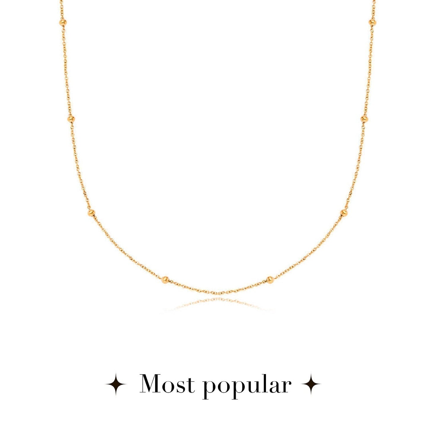 Layering Sphere Chain Necklace (Gold)