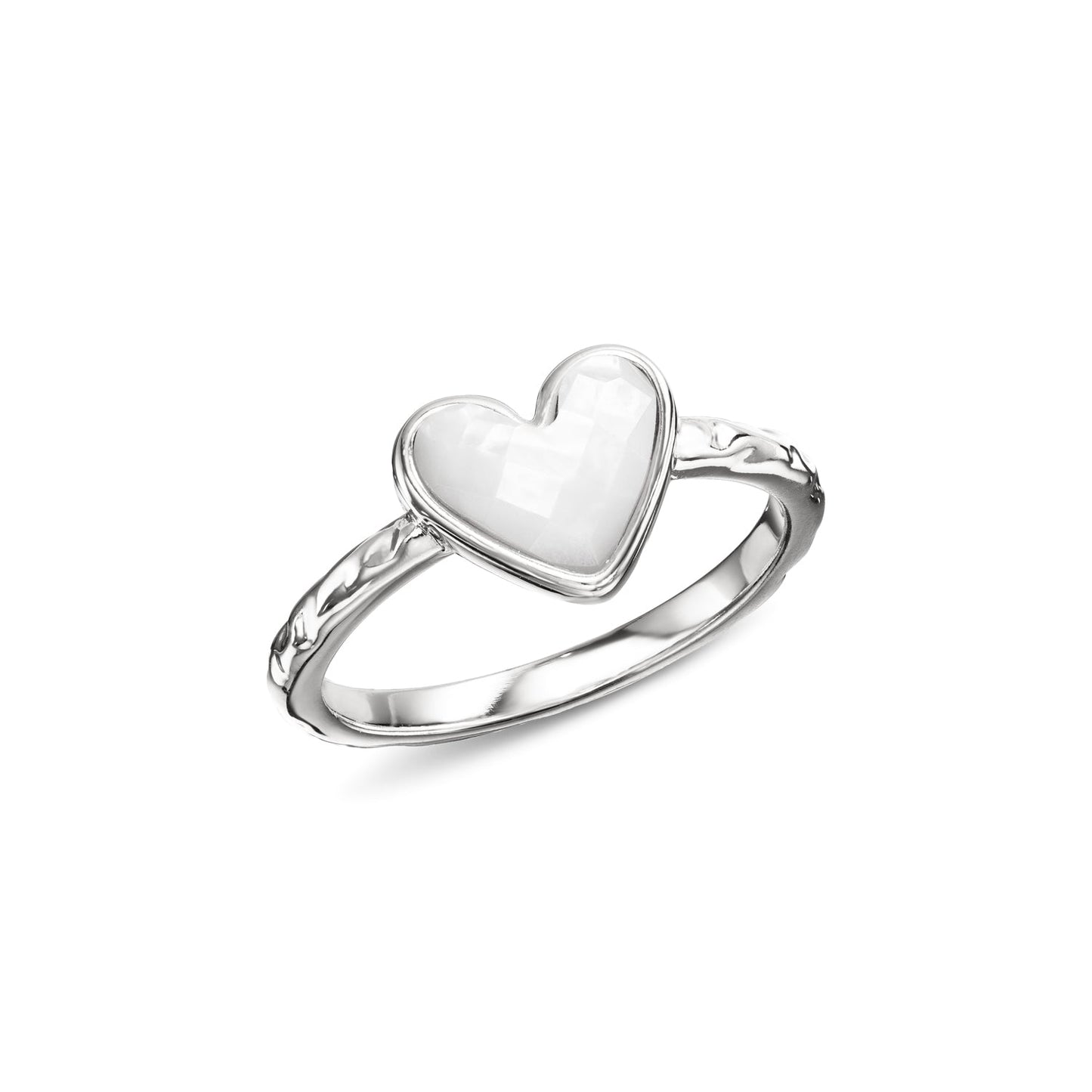 Mother of Pearl Heart Ring (Silver)
