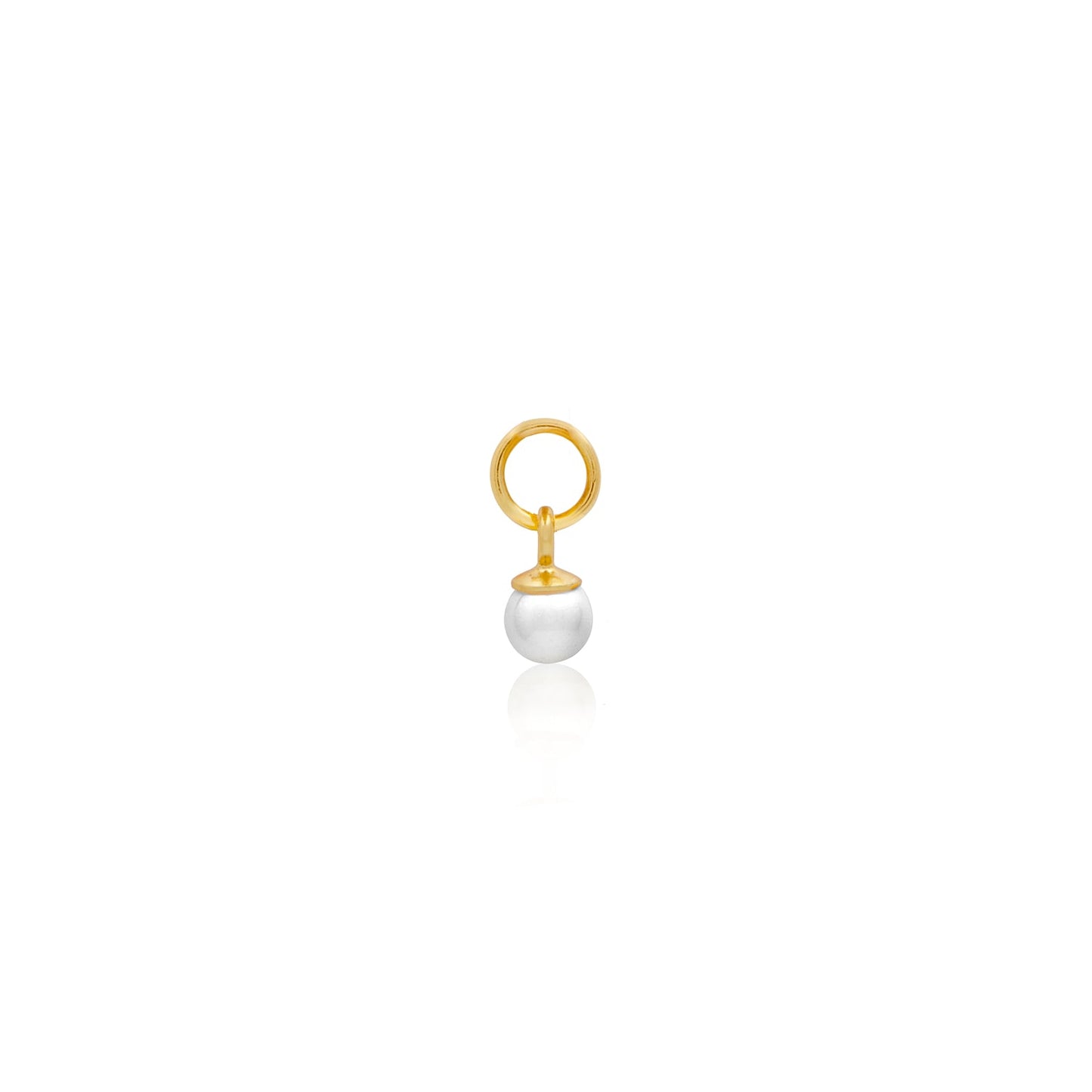 Stories Pearl Huggie Charm (Gold)