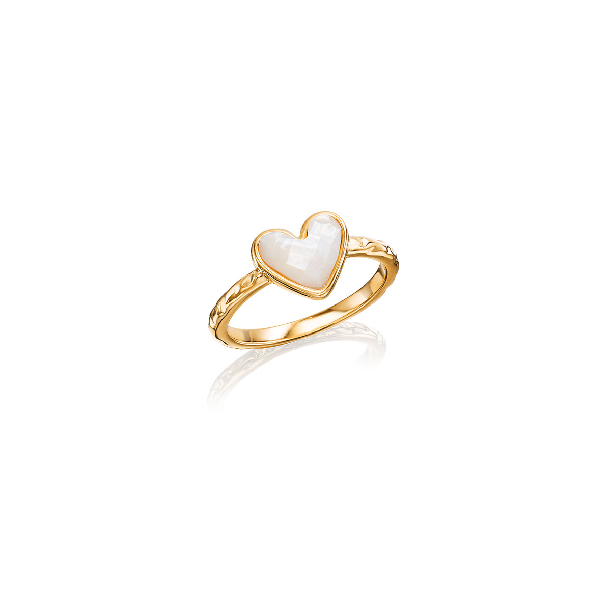 Mother of Pearl Heart Ring (Gold)