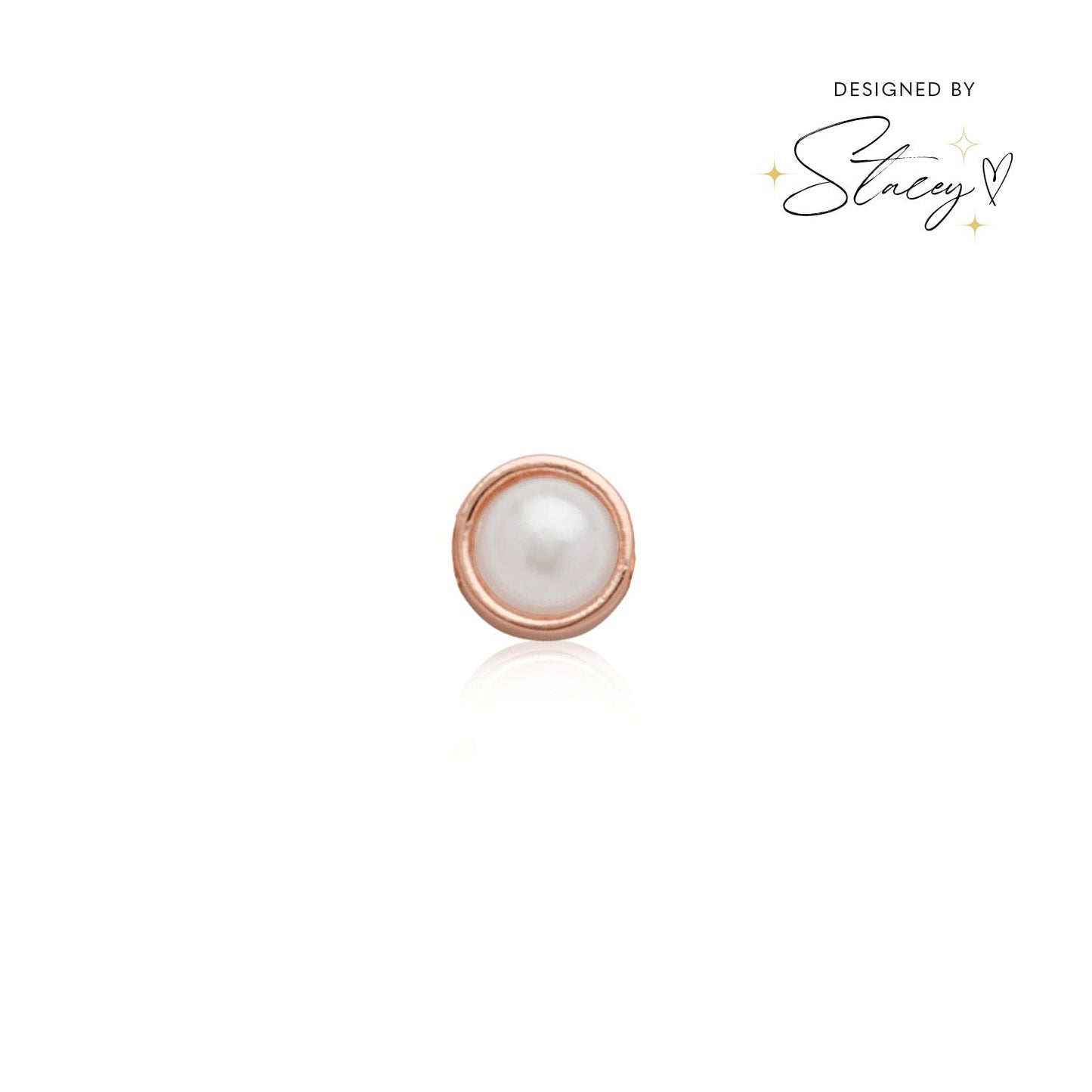 Made Mine Charms - Pearl Charm (Rose Gold)