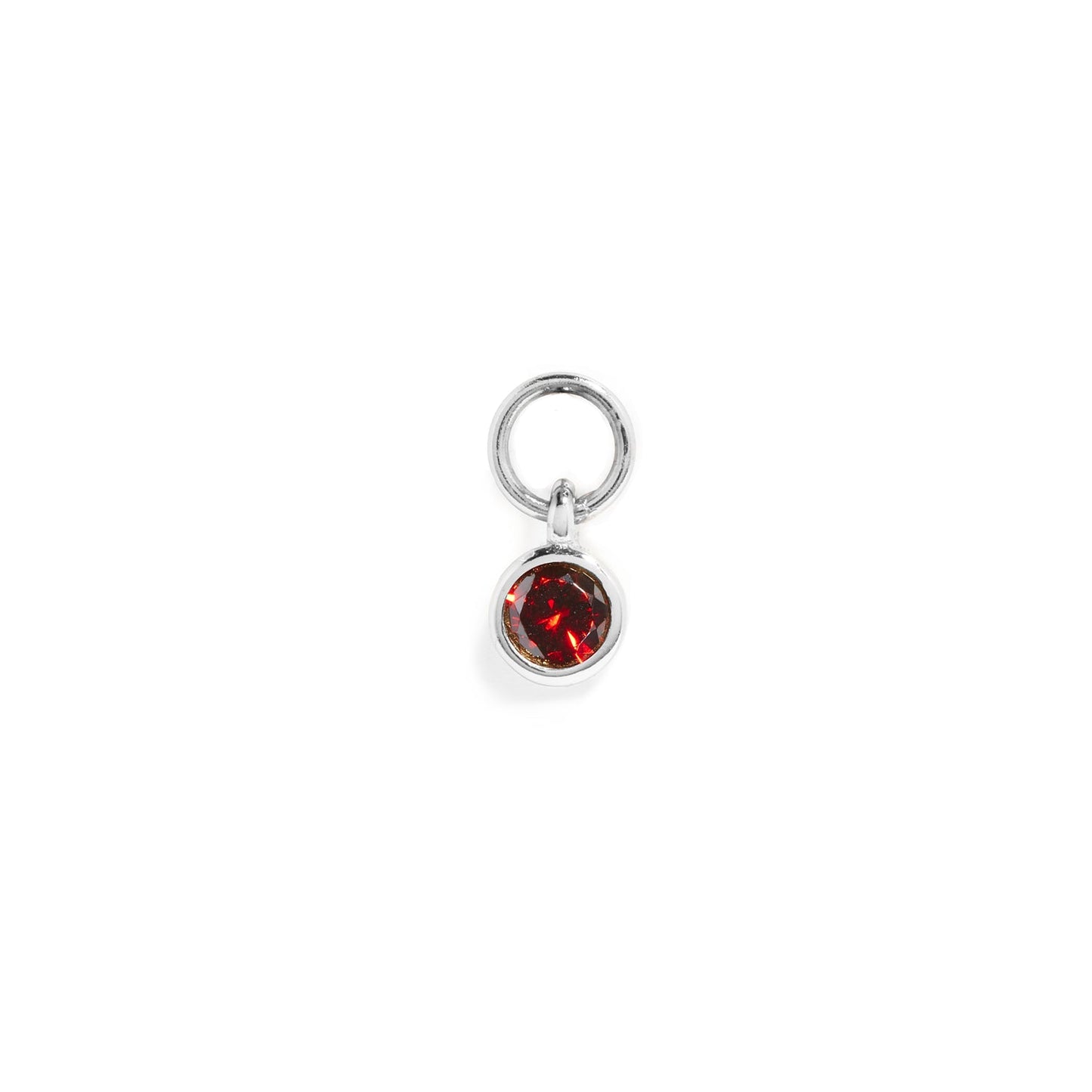 Stories Mini Birthstone Hoop Charm (Silver)