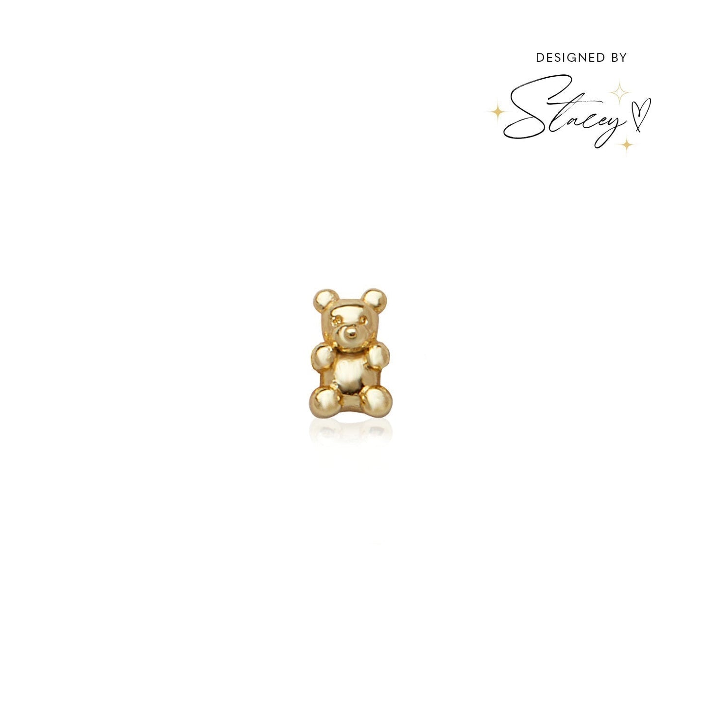 Made Mine Charms - Teddy Bear Charm (Gold)