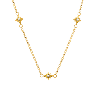 Double Fingerprint Heart Token Necklace (Gold)