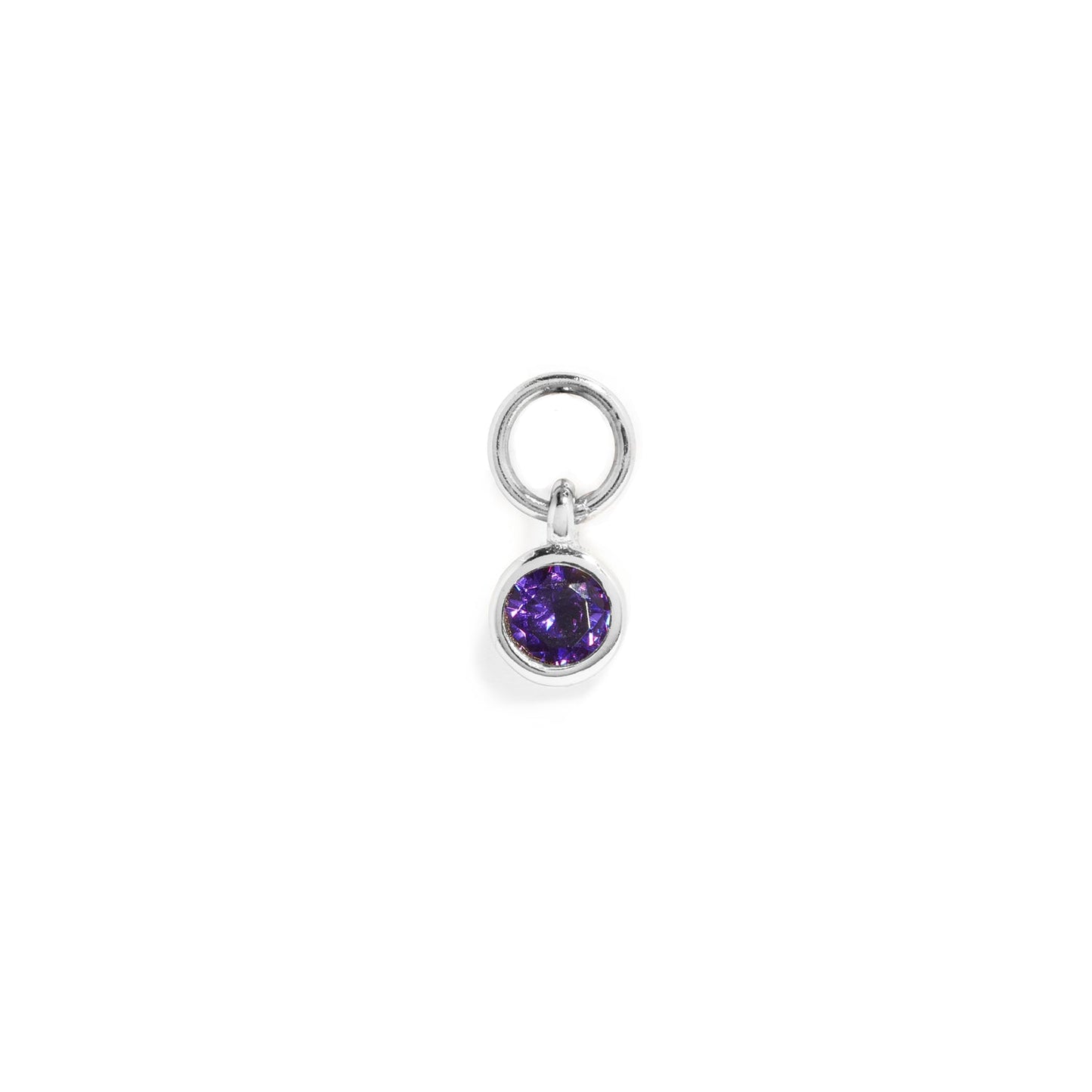 Stories Mini Birthstone Hoop Charm (Silver)