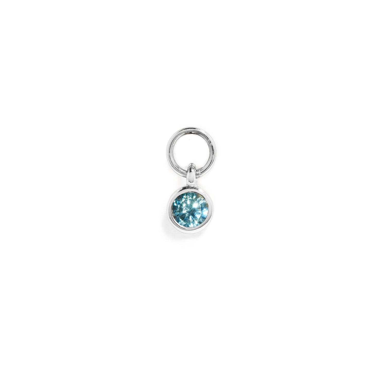 Stories Mini Birthstone Hoop Charm (Silver)