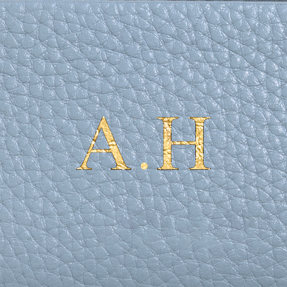 Leather Luggage Tag (Powder Blue)