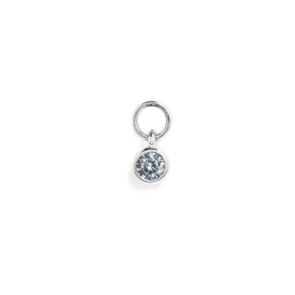 Stories Mini Birthstone Hoop Charm (Silver)