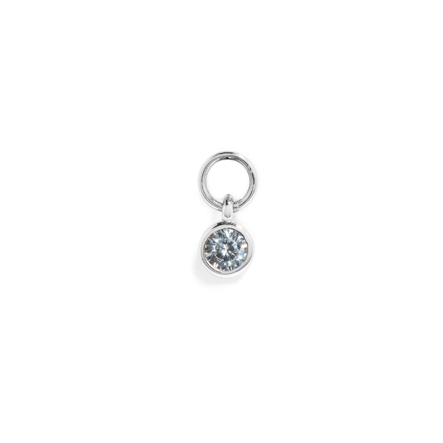 Stories Mini Birthstone Hoop Charm (Silver)
