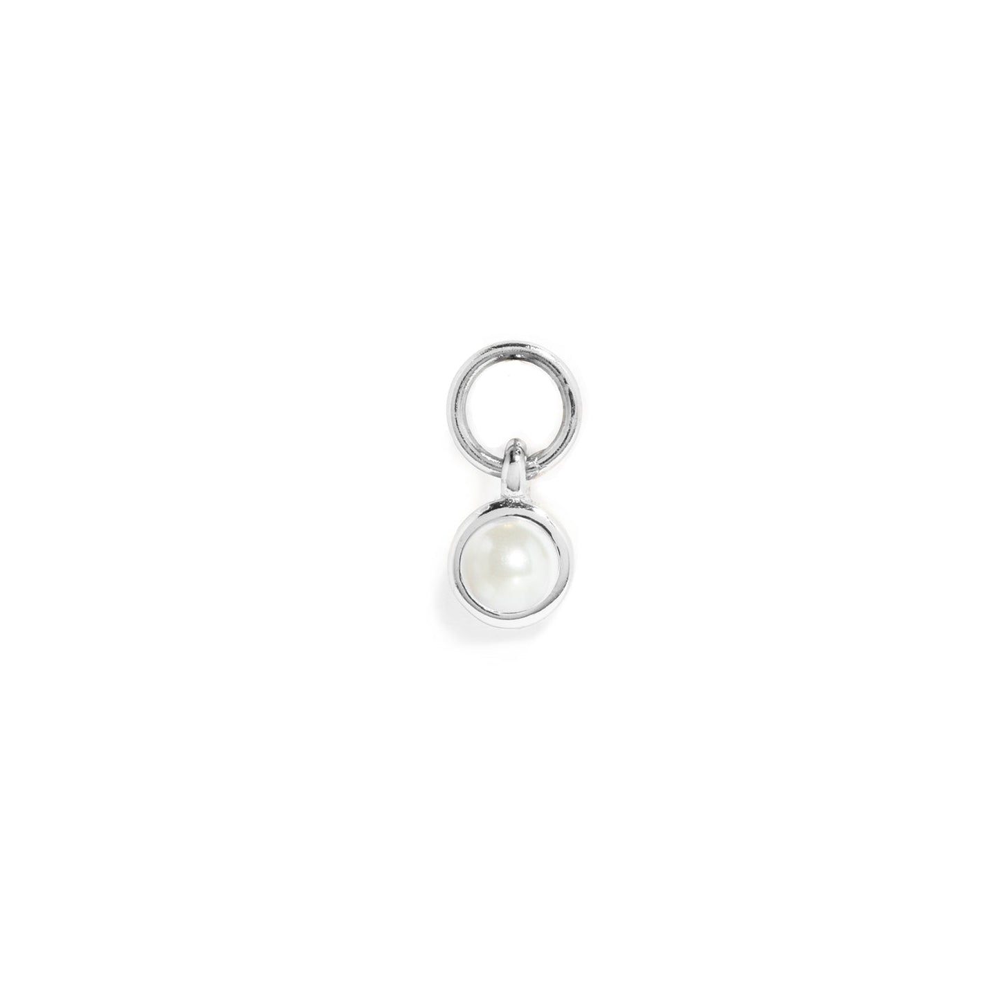 Stories Mini Birthstone Hoop Charm (Silver)