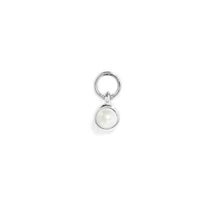 Stories Mini Birthstone Hoop Charm (Silver)