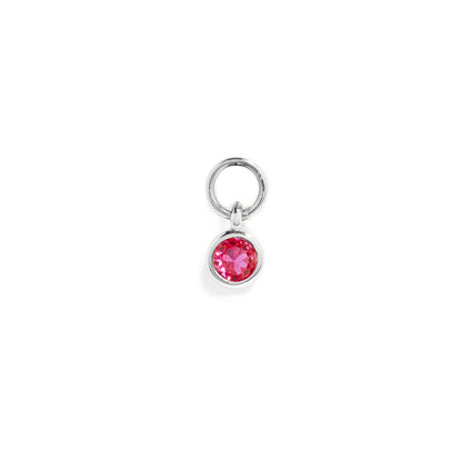 Stories Mini Birthstone Hoop Charm (Silver)