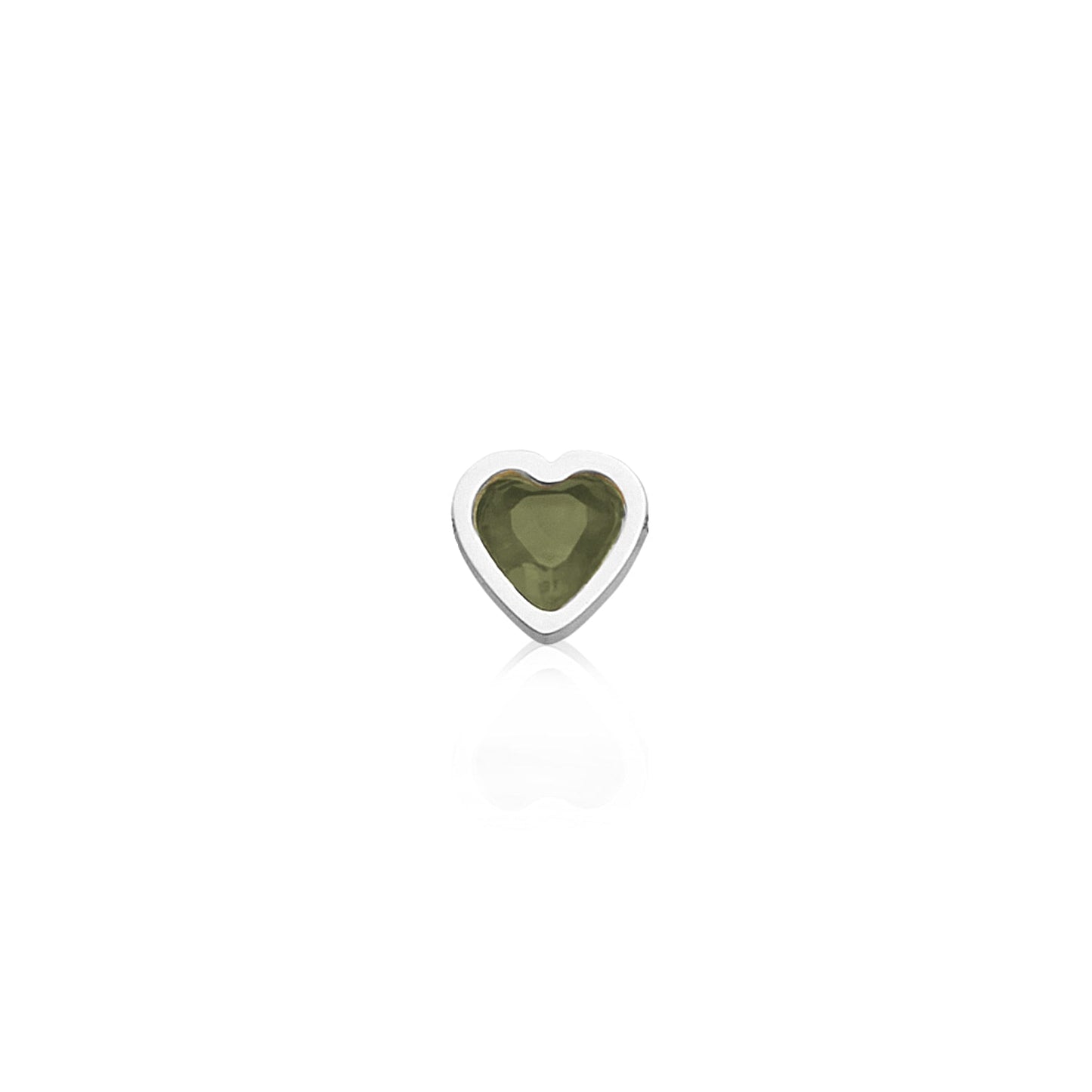 Made Mine Mini Heart Birthstone Necklace (Silver)