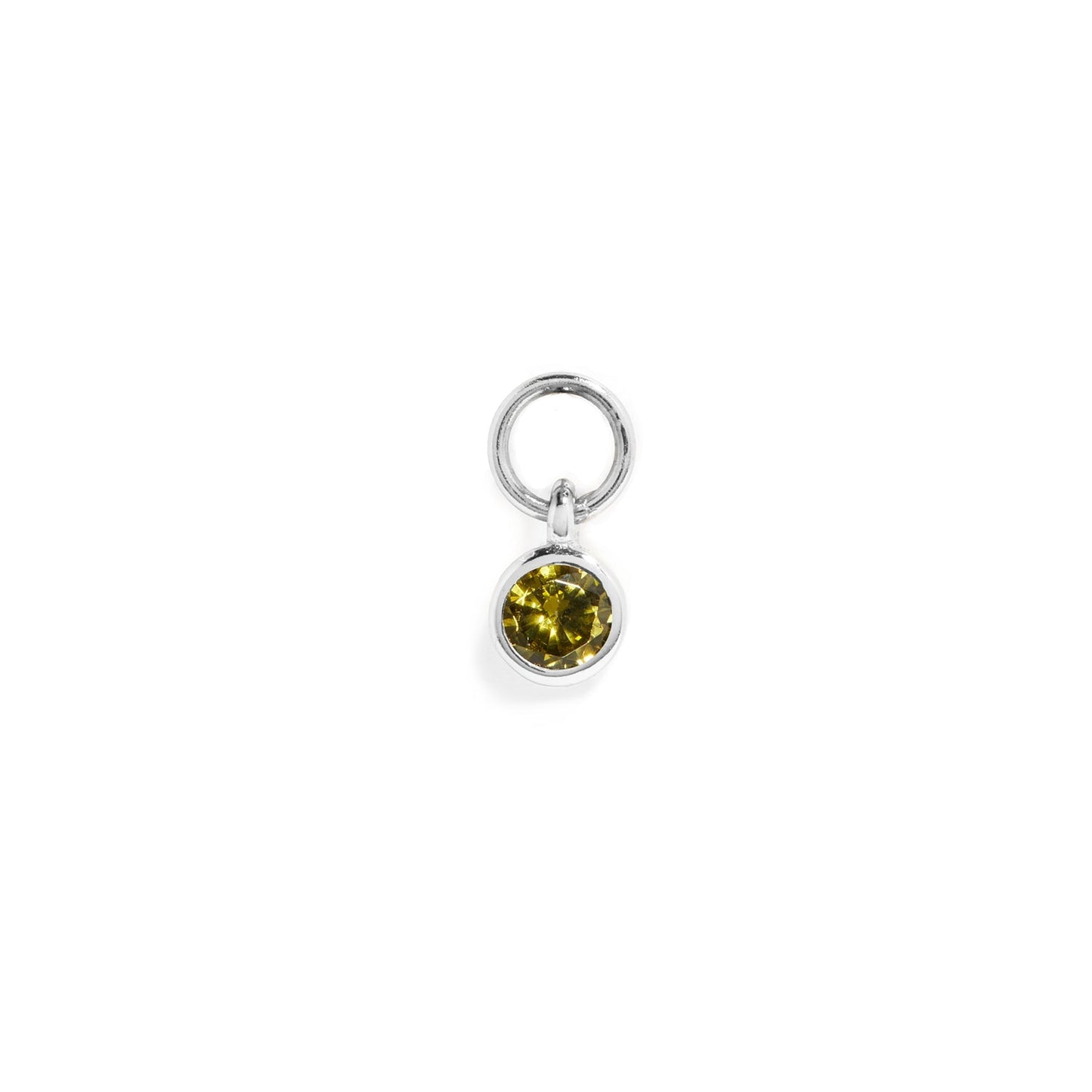 Stories Mini Birthstone Hoop Charm (Silver)