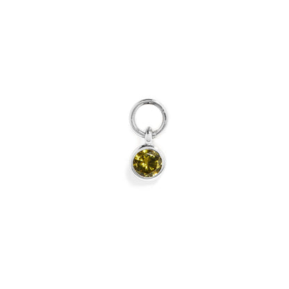 Stories Mini Birthstone Hoop Charm (Silver)