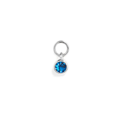 Stories Mini Birthstone Hoop Charm (Silver)
