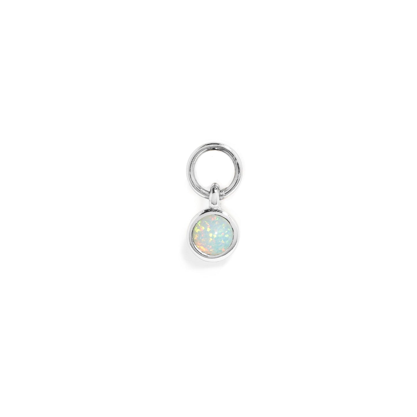 Stories Mini Birthstone Hoop Charm (Silver)