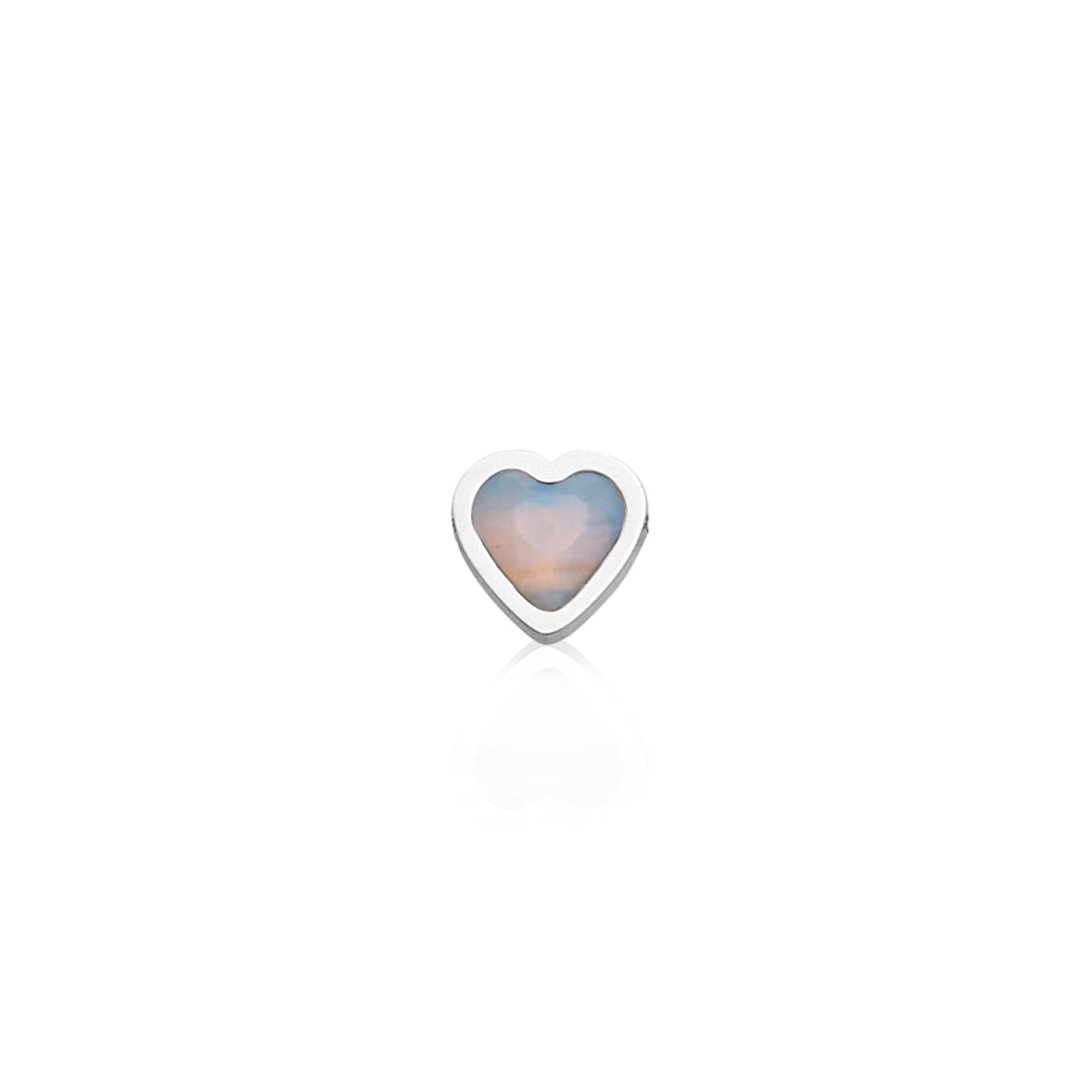 Mini Heart Birthstone Bracelet (Silver)