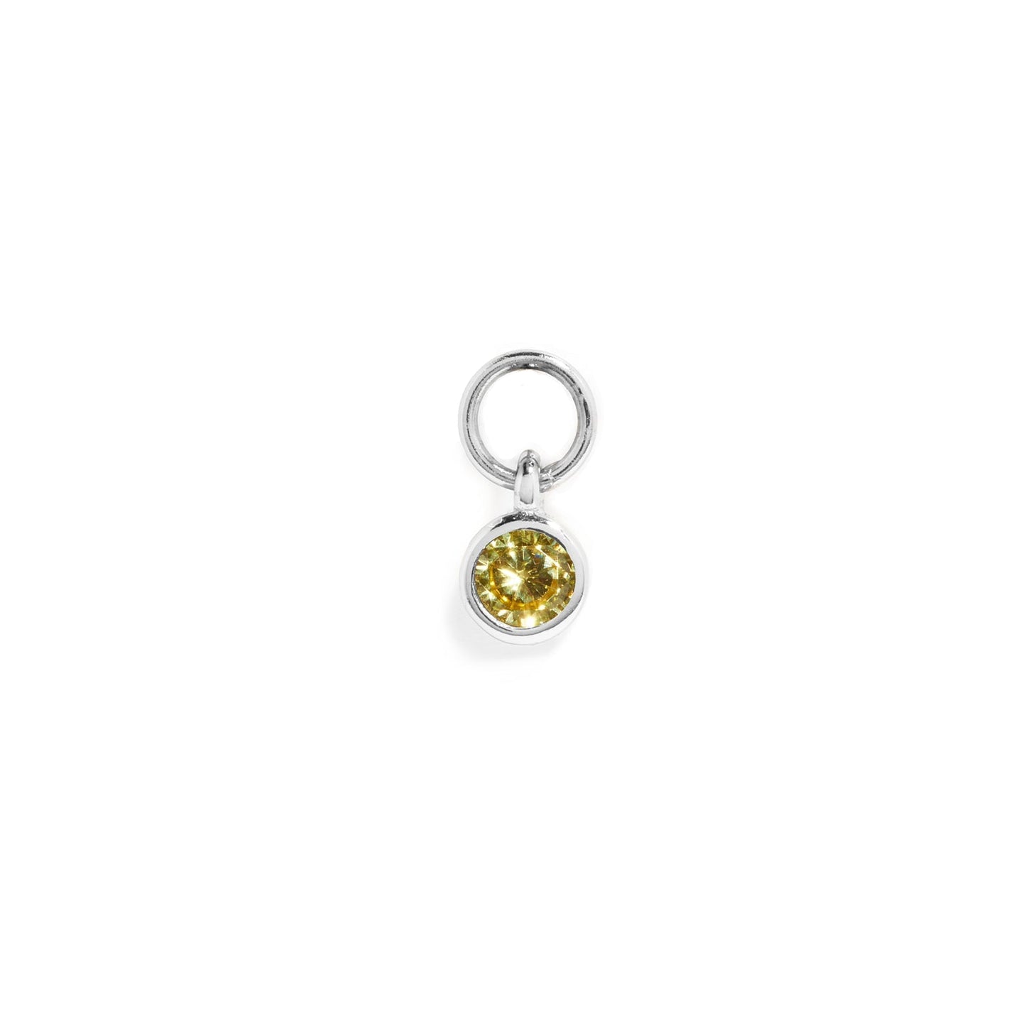 Stories Mini Birthstone Hoop Charm (Silver)