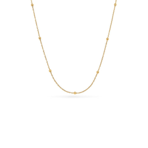 Layering Sphere Chain Necklace 14-16 in (Gold)
