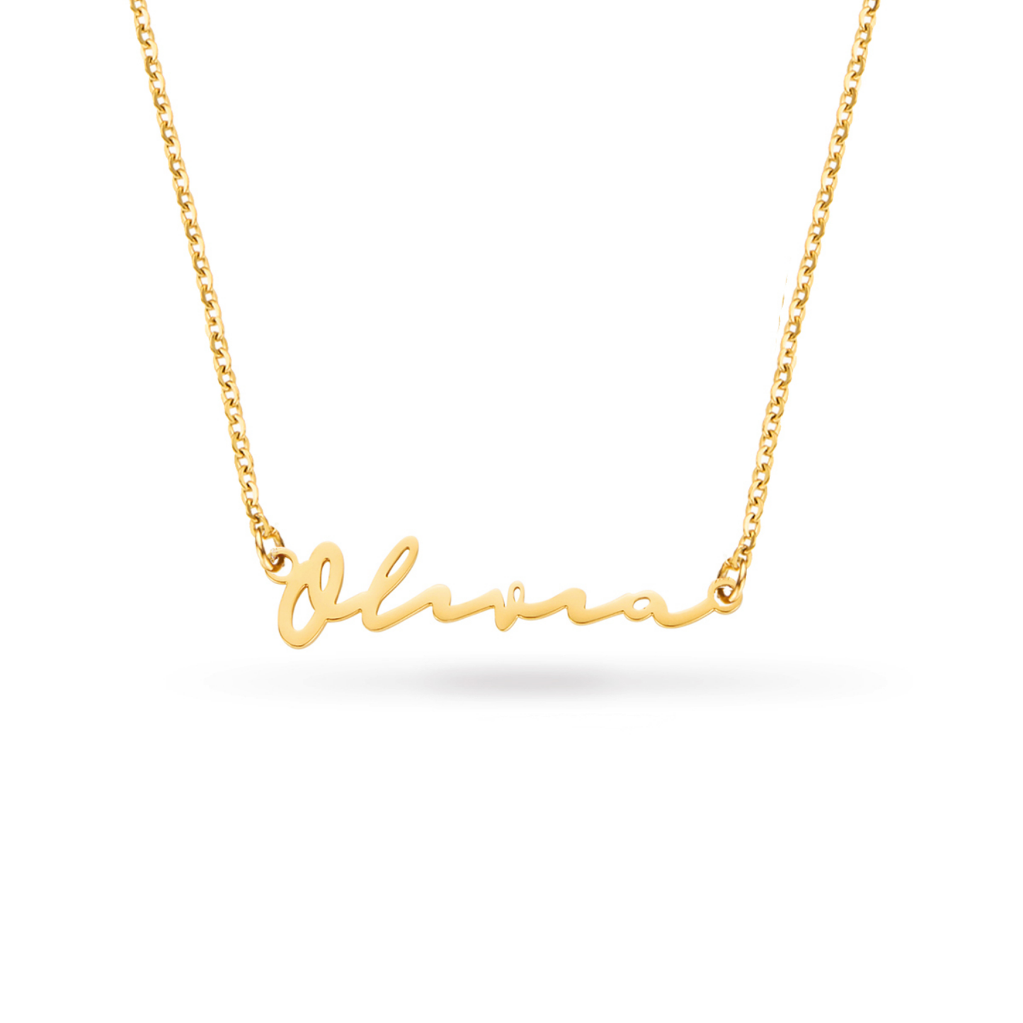 Matching Fine 'Mini & Me' Signature Name Necklace Set (Gold)