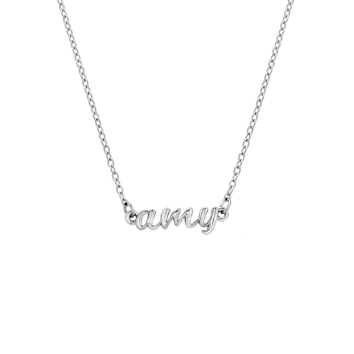 Script Name Necklace (Silver)