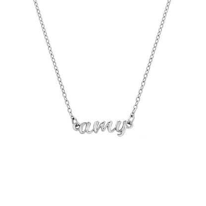 Script Name Necklace (Silver)