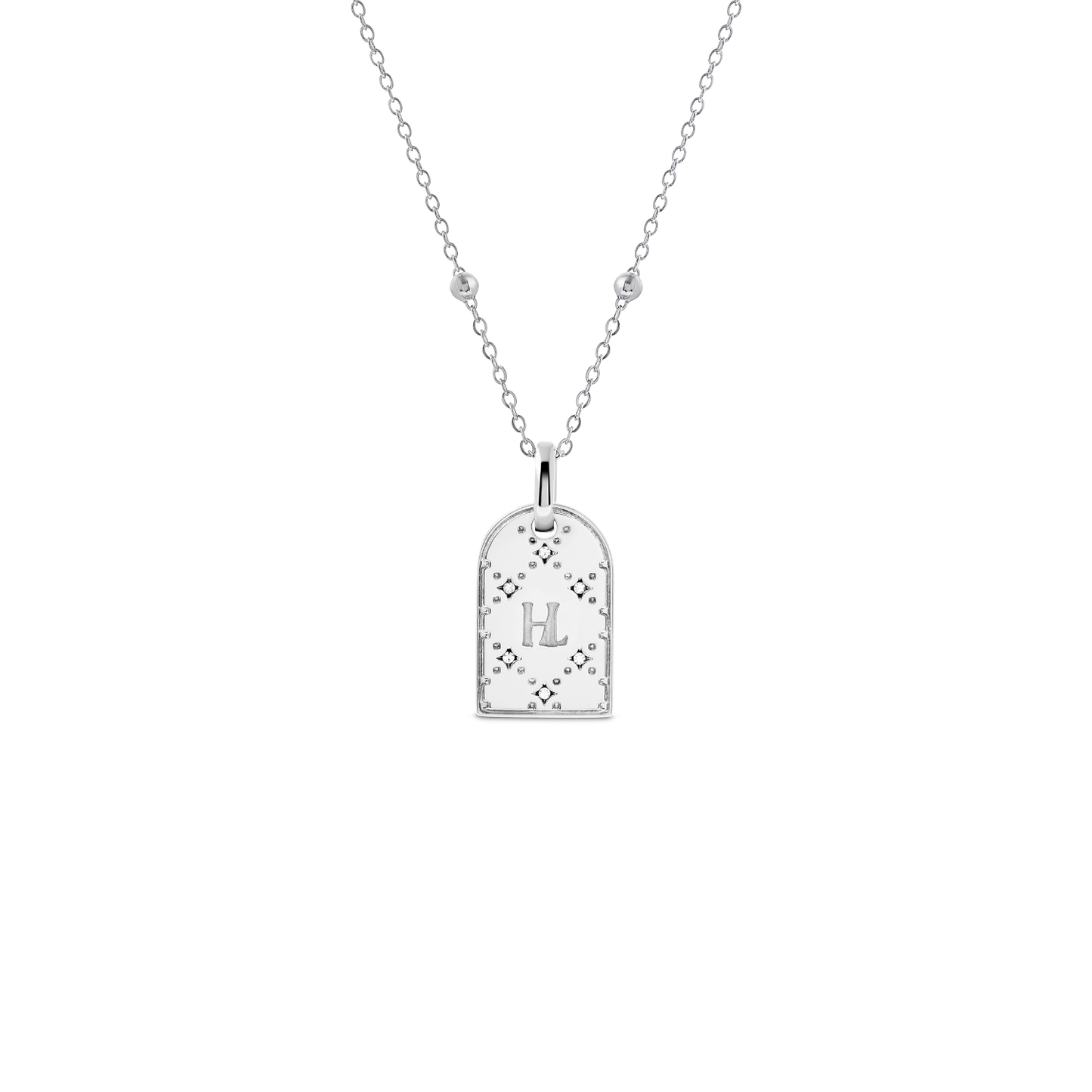 Double Monogram Necklace (Silver)