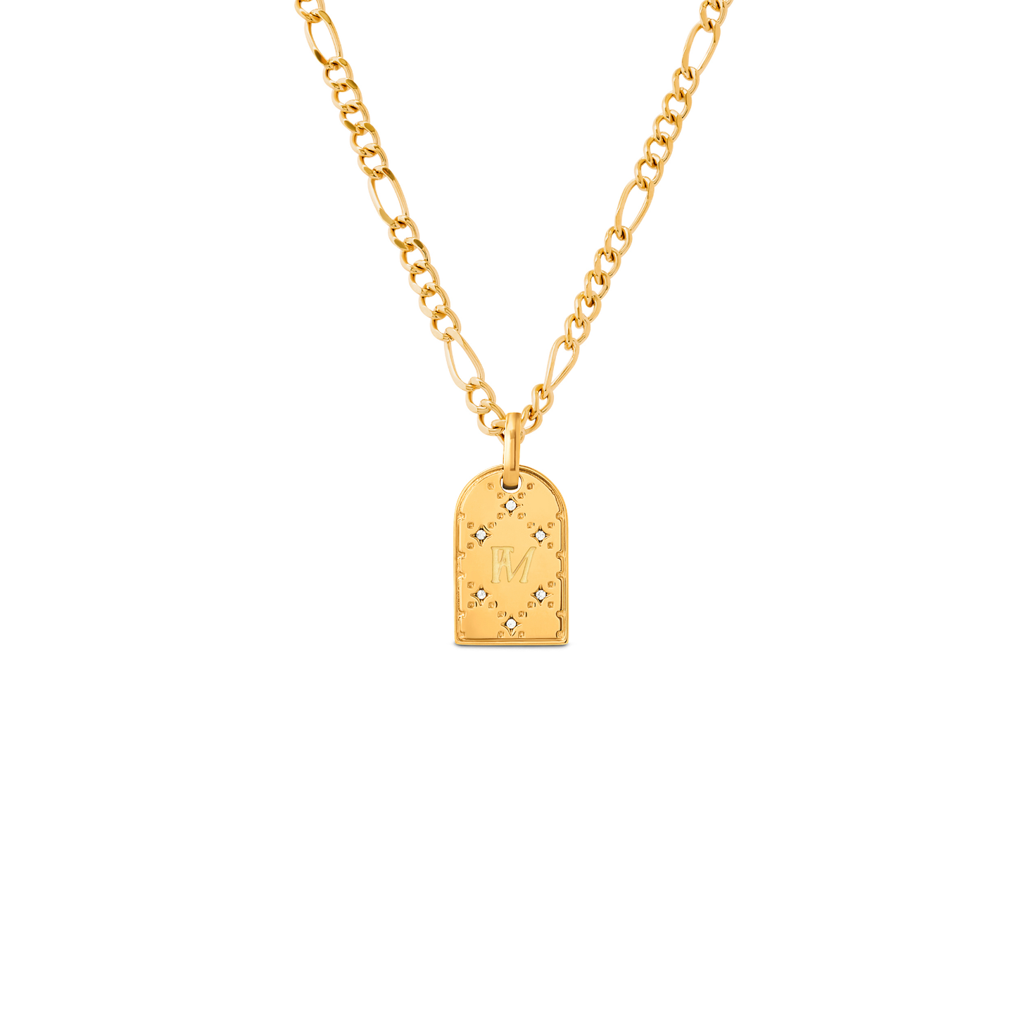 Double Monogram Necklace (Gold)