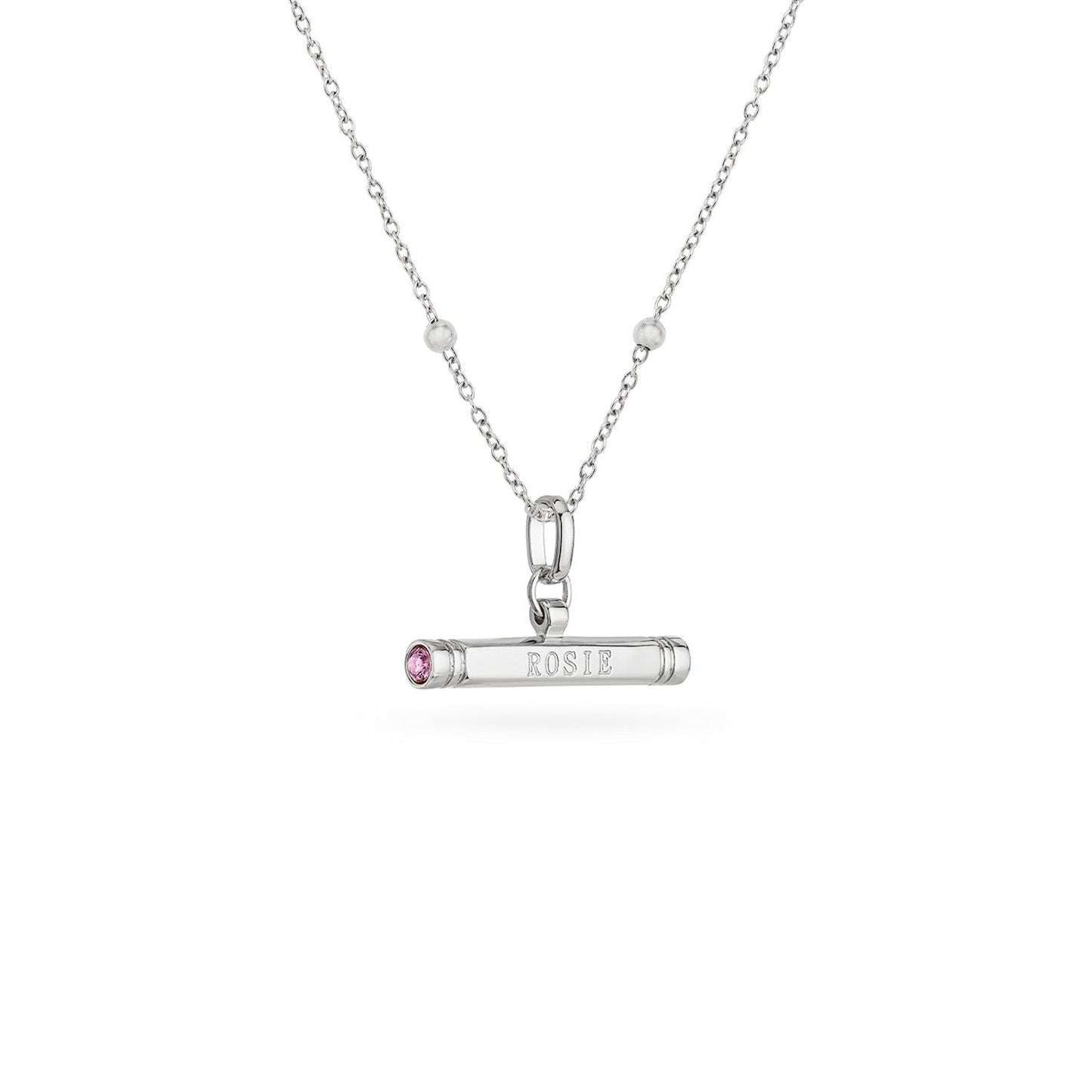Custom Stamped T-Bar Necklace (Silver)
