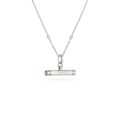 Custom Stamped T-Bar Necklace (Silver)