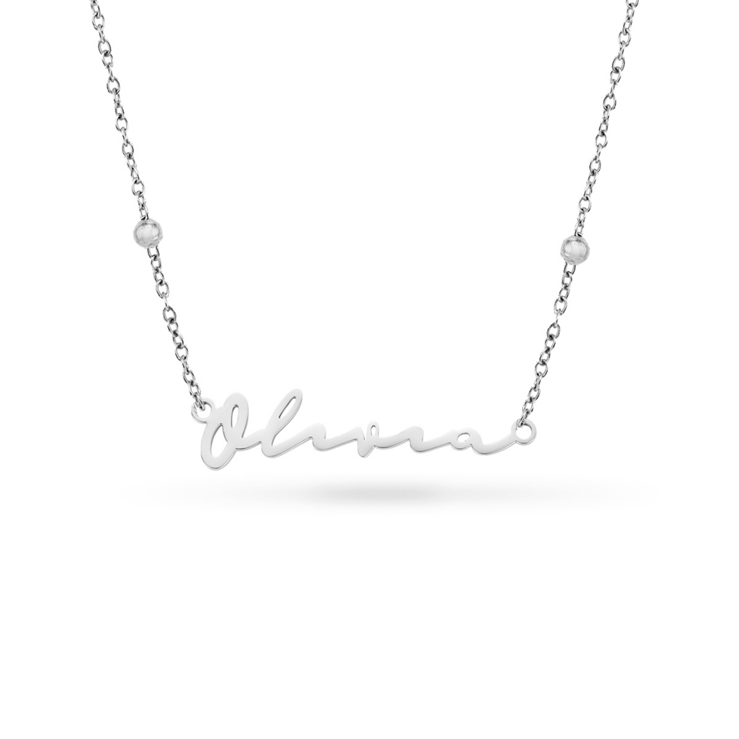 Fine Signature Name Necklace (Silver)