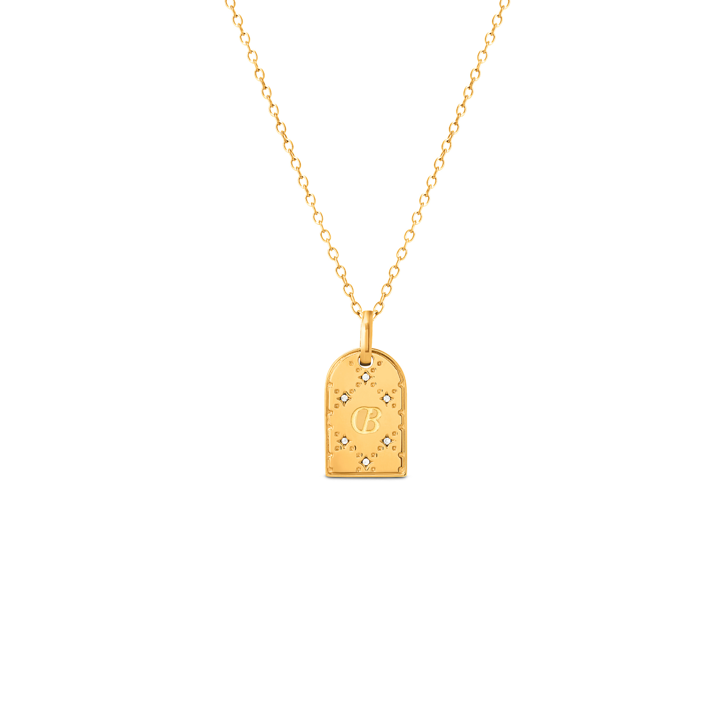 Double Monogram Necklace (Gold)