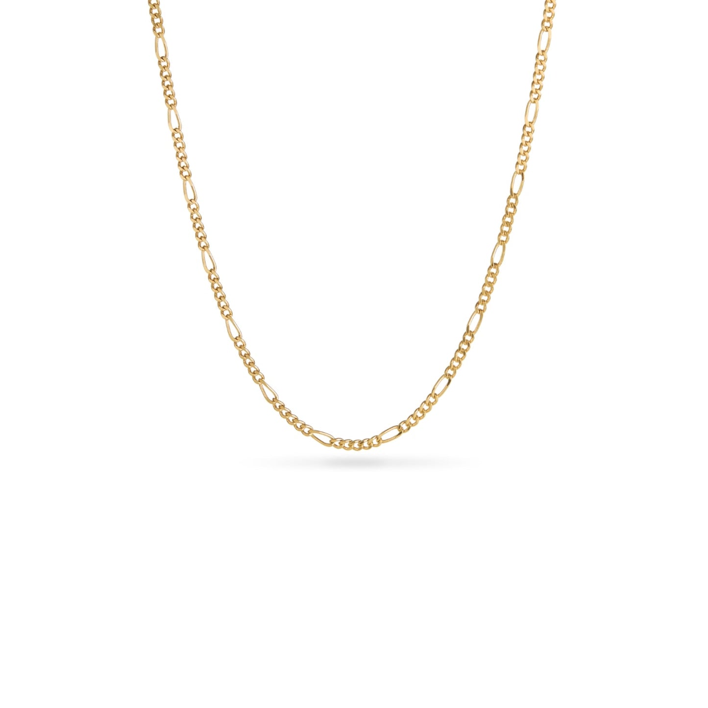 Layering Small Figaro Chain Necklace (Gold)