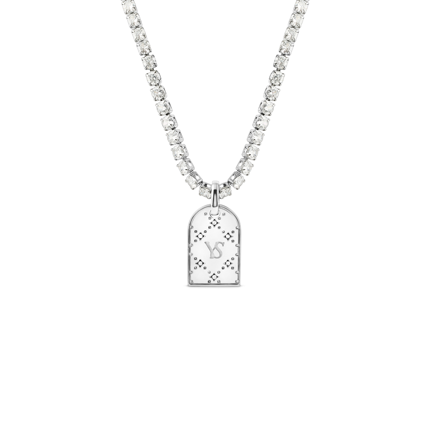 Double Monogram Necklace (Silver)